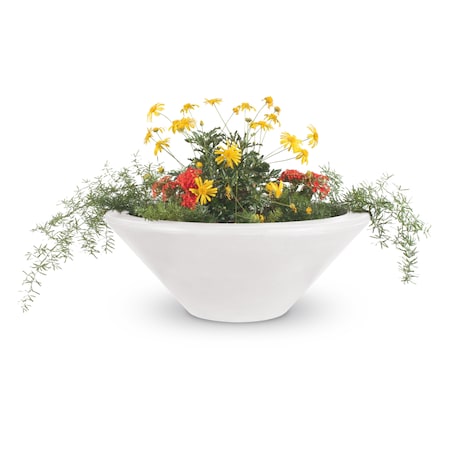 The Outdoor Plus 48 Round Cazo Planter Bowl - GFRC Concrete - White - OPT-48RP-LIM